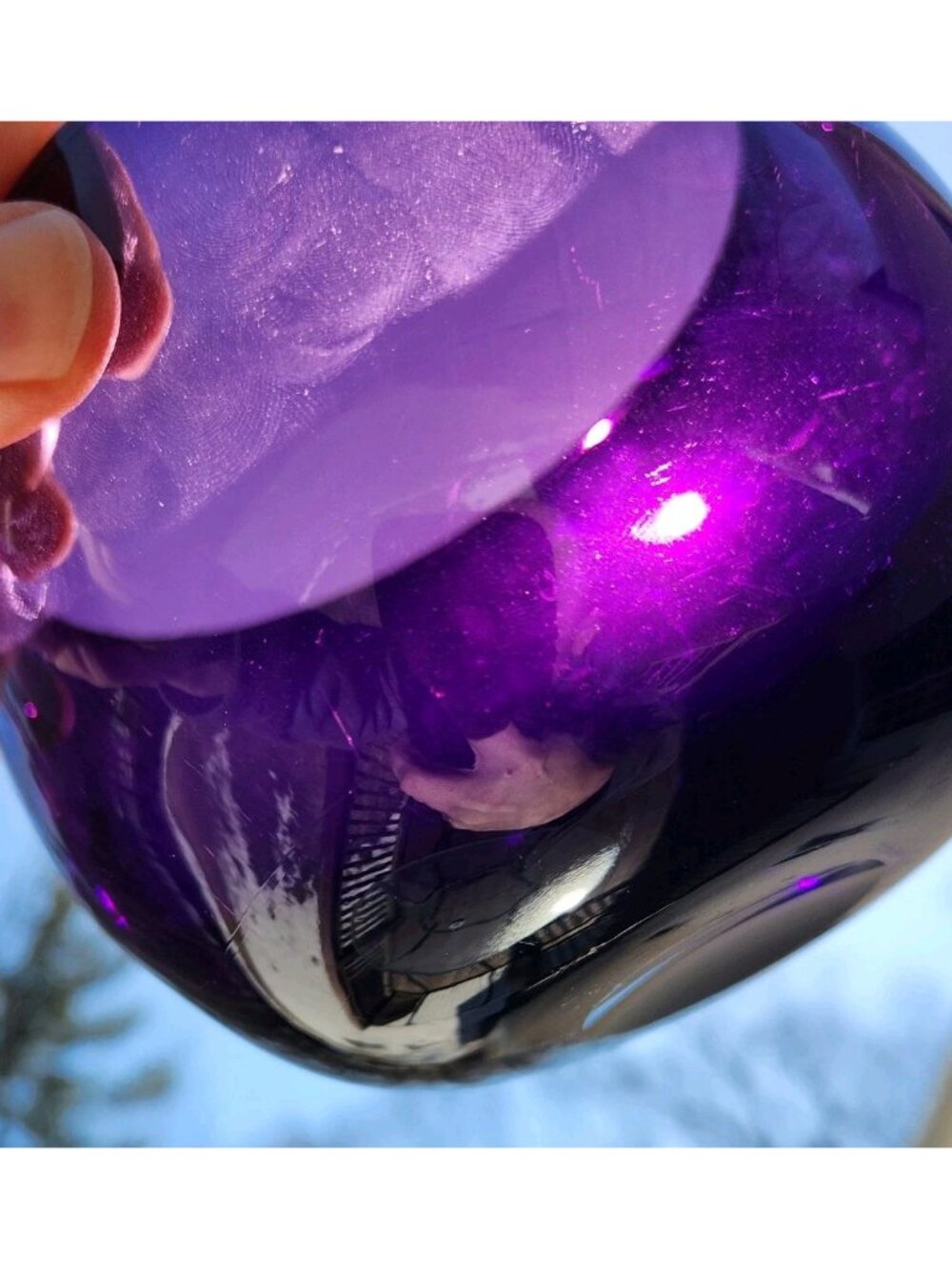 Antique Regency Amethyst Art Glass Purple Finger Bowl Rinser Polished Pontil - Picture 9 of 14